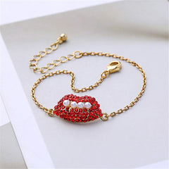 pearl & cubic zirconia Lips Bracelet - streetregion