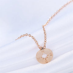 18K Gold-Plated Open Compass Pendant Necklace