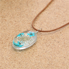 Purple Peach Blossom Pendant Necklace