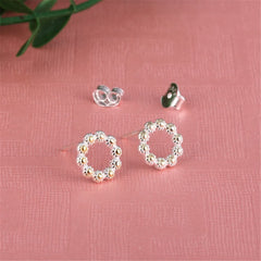 Two-Tone Sunflower Openwork Stud Earrings