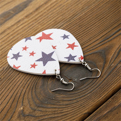 White & Navy Polystyrene Starry Teardrop Drop Earrings