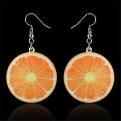 Acrylic & Silver-Plated Orange Slice Drop Earrings