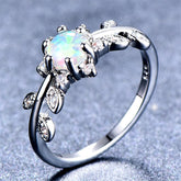 Opal & Cubic Zirconia Botany Ring
