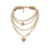 Pearl & 18K Gold-Plated Heart Figaro Layered Necklace