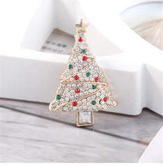 Cubic Zirconia & Crystal Trimmed Christmas Tree Brooch