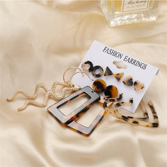 Tortoiseshell & 18K Gold-Plated Snake Earrings Set