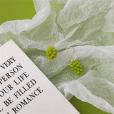 Green Resin & 18K Gold-Plated Grape Bunch Drop Earrings