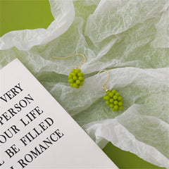 Green Resin & 18K Gold-Plated Grape Bunch Drop Earrings