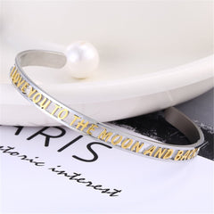 Two-Tone 'Love You To The Moon' Cuff