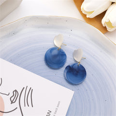 Cat's Eye & Resin 18K Gold-Plated Heart Drop Earrings