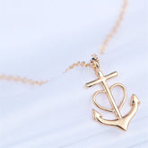 18K Gold-Plated Heart Anchor Pendant Necklace