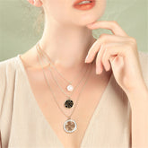 Pearl & Cubic Zirconia Three-Layer Pendant Necklace