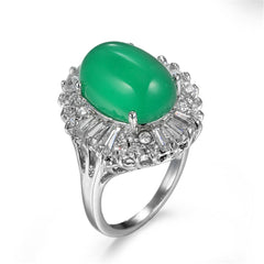 Jade & Cubic Zirconia Botany Ring