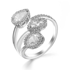 Crystal & Silver-Plated Rattan Ring