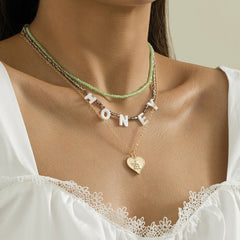 Multicolor Howlite & Acrylic 18K Gold-Plated 'Honey' Angel Heart Pendant Necklace Set