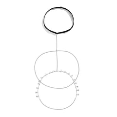 Nylon & Silver-Plated Star Layered Leg Chain