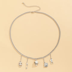 Silver-Plated Skull Charm Necklace
