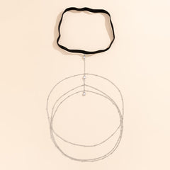 Pearl & Silver-Plated Chevron Layered Leg Chain