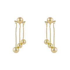 18K Gold-Plated Waterfall Ball Tassel Ear Jackets