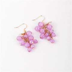 Purple Acrylic & 18K Gold-Plated Grape Drop Earrings