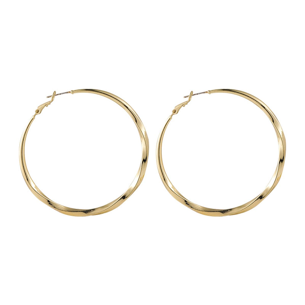 18K Gold-Plated Twisted Hoop Earrings, vintage-inspired design, styled look