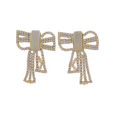 Cubic Zirconia & Cat's Eye 18K Gold-Plated Bow Drop Earrings