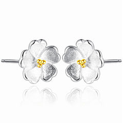 Two-Tone Sakura Floral Stud Earrings