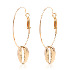 18k Gold-Plated Shell Drop Earrings - streetregion