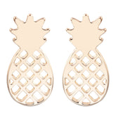 18K Gold-Plated Open Pineapple Stud Earrings