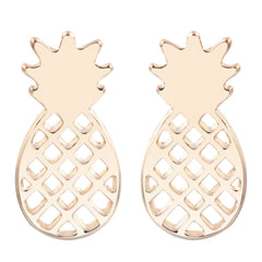 18K Gold-Plated Open Pineapple Stud Earrings