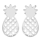 Silver-Plated Open Pineapple Stud Earrings