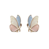 Light Purple Enamel & 18K Gold-Plated Butterfly Stud Earrings
