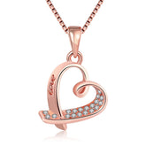 Crystal & Rose Goldtone Heart Pendant Necklace - streetregion