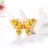 Green Enamel & 18K Gold-Plated Botany Butterfly Brooch