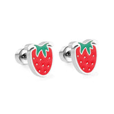 Red & Green Strawberry Stud Earrings