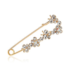 Cubic Zirconia & 18K Gold-Plated Linking Butterfly Pin Brooch