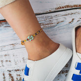 Shell & 18K Gold-Plated Beaded Charm Anklet