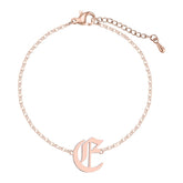 18K Rose Gold-Plated Old English 'E' Charm Bracelet