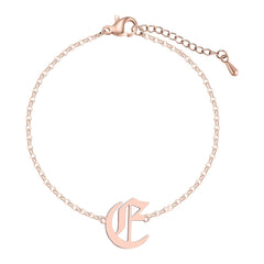 18K Rose Gold-Plated Old English 'E' Charm Bracelet