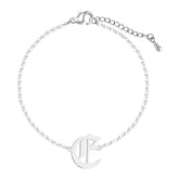 Silver-Plated Old English 'E' Charm Bracelet