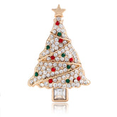 Cubic Zirconia & Crystal Trimmed Christmas Tree Brooch