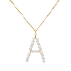 Pearl & 18K Gold-Plated Letter 'A' Pendant Necklace