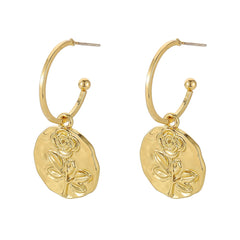 18K Gold-Plated Rose Drop Earrings