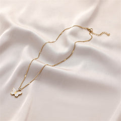 Cubic Zirconia & Enamel Butterfly Pendant Necklace