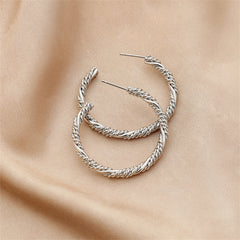 Silver-Plated Twine Hoop Earrings