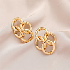 18K Gold-Plated Interlocked Circle Drop Earrings