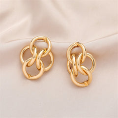 18K Gold-Plated Interlocked Circle Drop Earrings