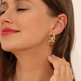 18K Gold-Plated Interlocked Circle Drop Earrings