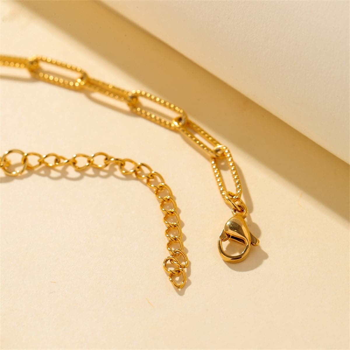 18K Gold-Plated Cut Rectangle Chain Bracelet, gold bracelet for women, botanical inspired, styled look