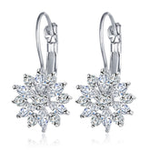 Crystal & Silver-Plated Snowflake Leverback Earrings
